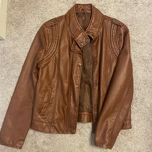 Aeropostale brown leather jacket
